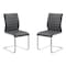 Armen Living Fusion Contemporary Side Chair In Gray and Stainless Steel, PK2 LCFUSIGR - alternate 1
